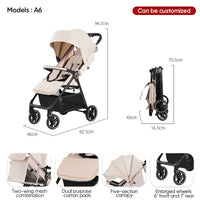 HKM-037203 Lightweight 360-Degree Foldable Stroller for Newborns and Kids, Compact Travel System