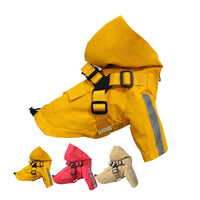 HKM-0375357 Reflective PU Pet Raincoat with Chest and Back Protection - Multiple Sizes Available