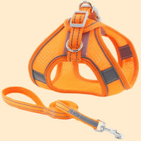 HKM-0376253 Small Dog Vest with Traction Rope - Adjustable Chest Strap for Comfortable Fit