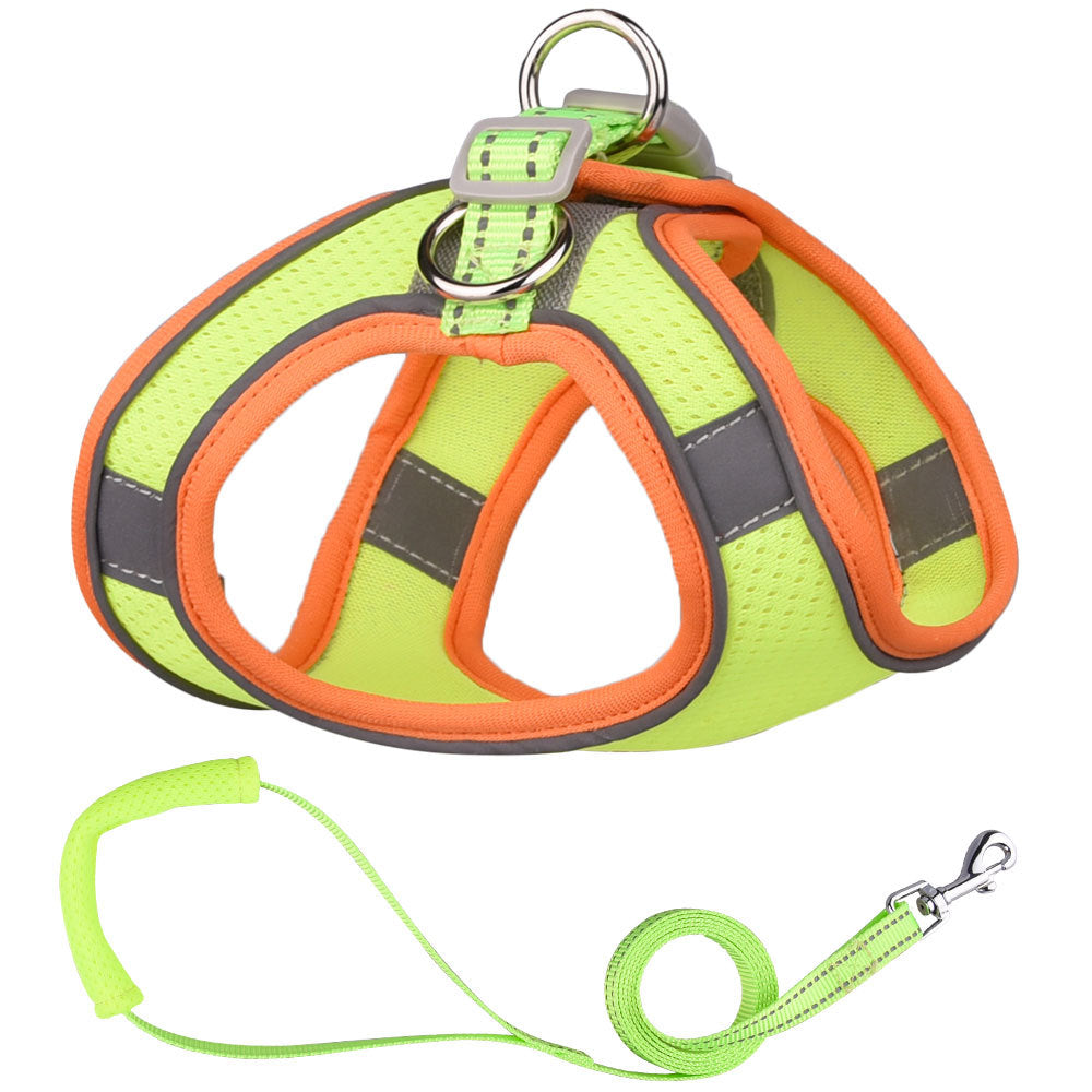 HKM-0376253 Small Dog Vest with Traction Rope - Adjustable Chest Strap for Comfortable Fit