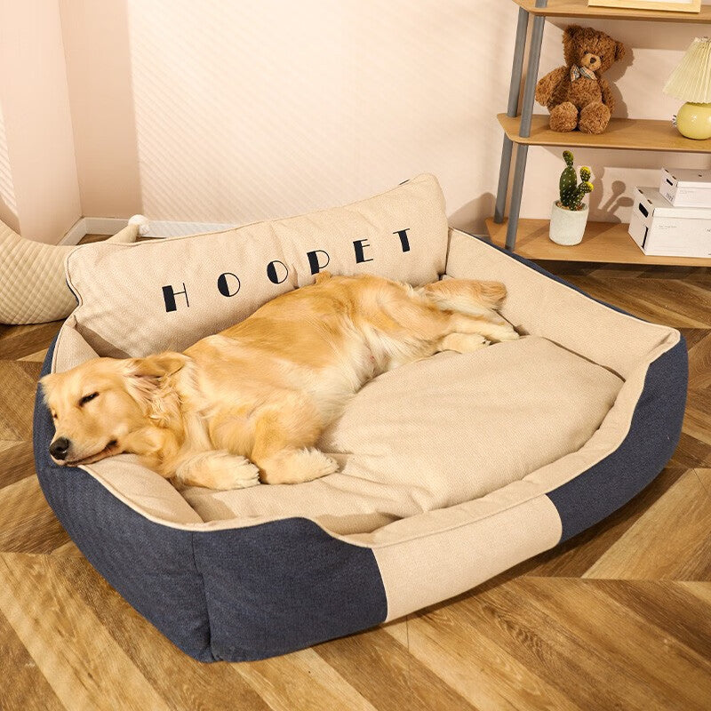 HKM-0377021 Four Seasons Universal Dog Bed - Removable and Washable with High Backrest, Multiple Sizes Available