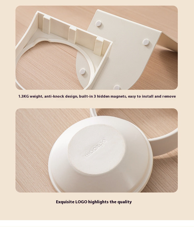 HKM-0377149 Adjustable Ceramic Cat Bowl with Elevated Base and Slanted Design for Neck Support