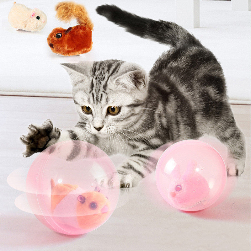 HKM-037779 Simulated Hamster Rabbit Electric Rolling Ball Cat Toy