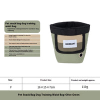 HKM-0379197 Portable Nylon Pet Snack Bag for Outdoor Training – Available in Cow's Milk Brown, Buckwheat Gray, and Olive Green