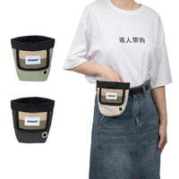 HKM-0379197 Portable Nylon Pet Snack Bag for Outdoor Training – Available in Cow's Milk Brown, Buckwheat Gray, and Olive Green