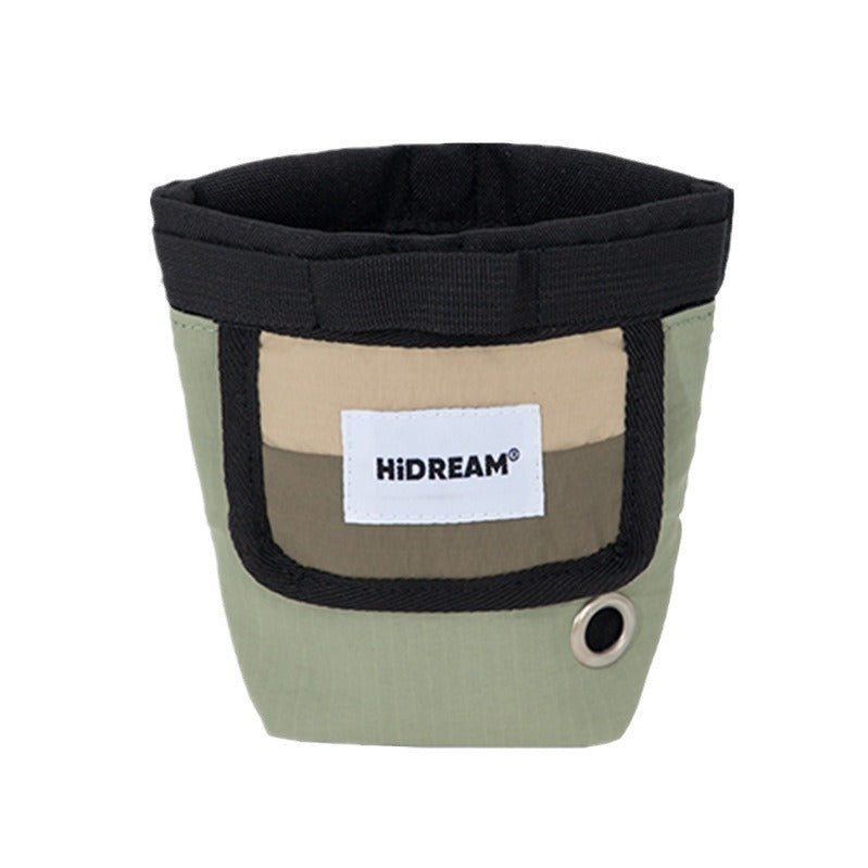 HKM-0379197 Portable Nylon Pet Snack Bag for Outdoor Training – Available in Cow's Milk Brown, Buckwheat Gray, and Olive Green