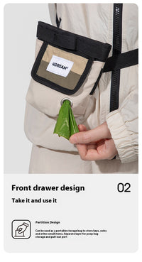 HKM-0379197 Portable Nylon Pet Snack Bag for Outdoor Training – Available in Cow's Milk Brown, Buckwheat Gray, and Olive Green