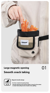 HKM-0379197 Portable Nylon Pet Snack Bag for Outdoor Training – Available in Cow's Milk Brown, Buckwheat Gray, and Olive Green