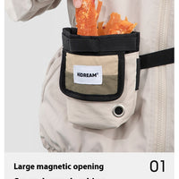HKM-0379197 Portable Nylon Pet Snack Bag for Outdoor Training – Available in Cow's Milk Brown, Buckwheat Gray, and Olive Green