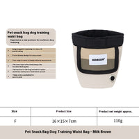 HKM-0379197 Portable Nylon Pet Snack Bag for Outdoor Training – Available in Cow's Milk Brown, Buckwheat Gray, and Olive Green