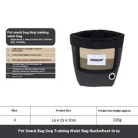 HKM-0379197 Portable Nylon Pet Snack Bag for Outdoor Training – Available in Cow's Milk Brown, Buckwheat Gray, and Olive Green