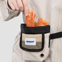 HKM-0379197 Portable Nylon Pet Snack Bag for Outdoor Training – Available in Cow's Milk Brown, Buckwheat Gray, and Olive Green