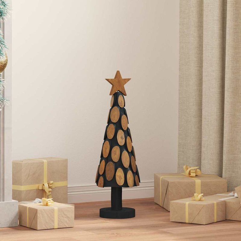HKM-037971 Modern 60 cm Solid Teak Wood Christmas Tree with Stand for Indoor Decoration