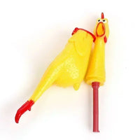 HKM-0380221 Durable Yellow Rubber Squeaky Chicken Toy for Dogs - Fun Chew Toy in Various Sizes