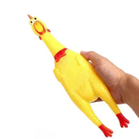 HKM-0380221 Durable Yellow Rubber Squeaky Chicken Toy for Dogs - Fun Chew Toy in Various Sizes