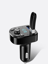 HKM-038035 Bluetooth 5.0 FM Transmitter & Hands-Free MP3 Player with Charger and Noise Reduction Function