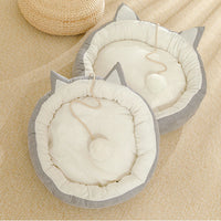 HKM-0380989 Suede Cat Litter Mat with Cat Ear Design - 36cm Diameter, M Size