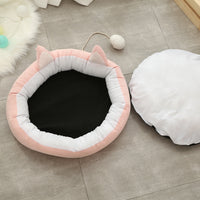 HKM-0380989 Suede Cat Litter Mat with Cat Ear Design - 36cm Diameter, M Size