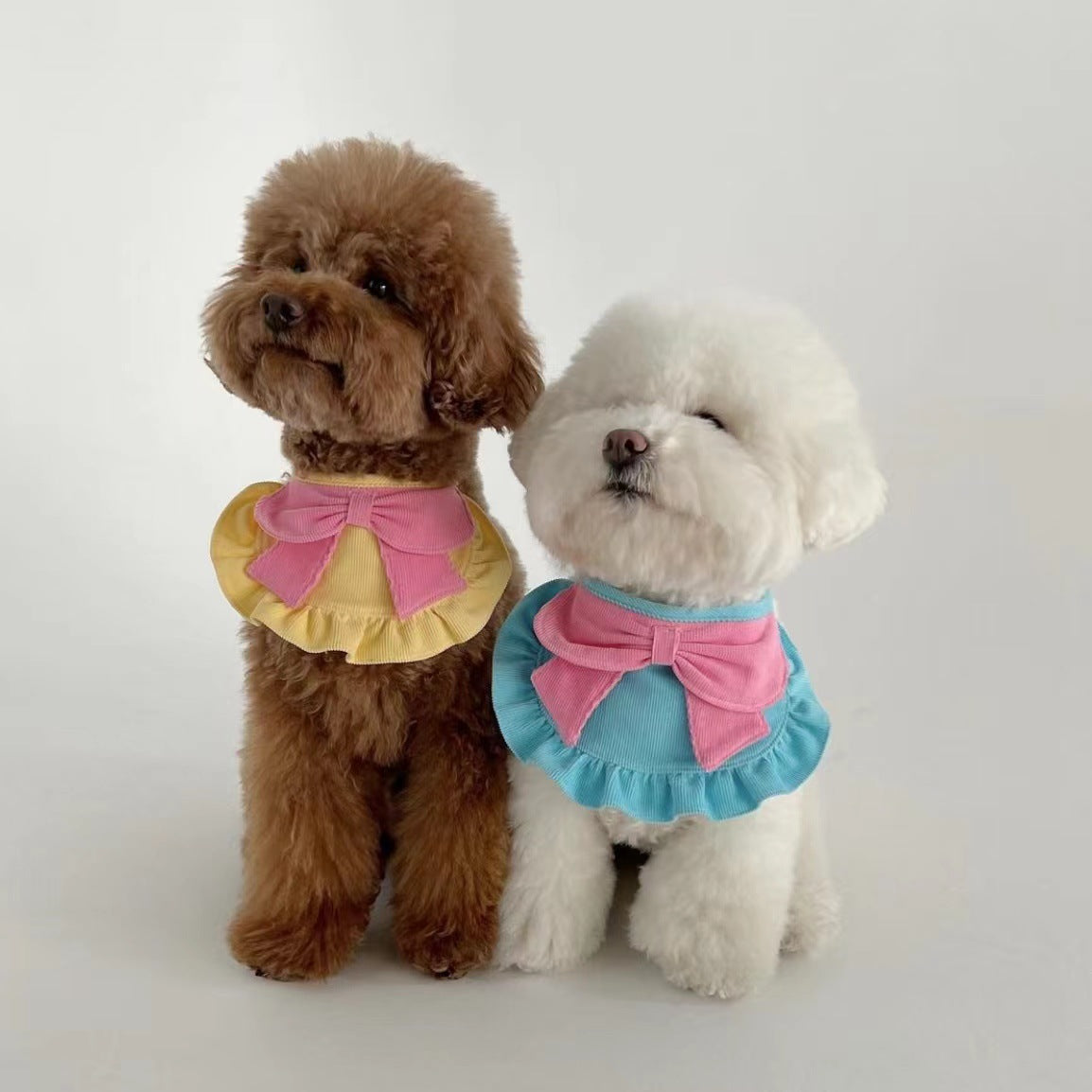 HKM-0381501 Cute Monochrome Butterfly Dog Bib in Yellow and Blue ¨C Casual Polyester Design Available in S, M, L Sizes
