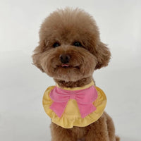 HKM-0381501 Cute Monochrome Butterfly Dog Bib in Yellow and Blue ¨C Casual Polyester Design Available in S, M, L Sizes