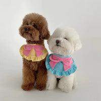 HKM-0381501 Cute Monochrome Butterfly Dog Bib in Yellow and Blue ¨C Casual Polyester Design Available in S, M, L Sizes