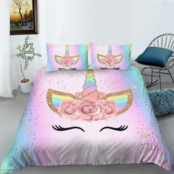 HKM-038163 3D Digital Printed Polyester Bedding Set with Duvet Cover and Pillowcases - Twin to Cal King Sizes