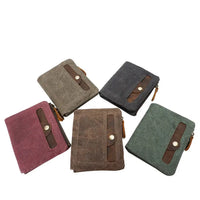 HKM-038227 Handmade Waterproof Canvas Wallet for Men - Retro Clutch Purse