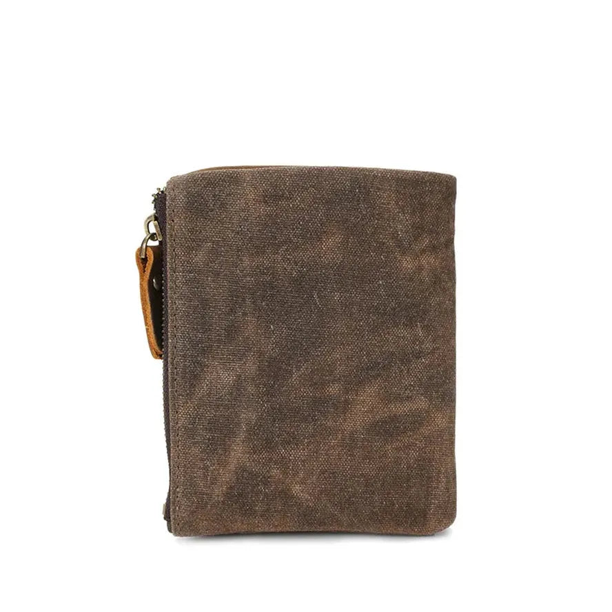 HKM-038227 Handmade Waterproof Canvas Wallet for Men - Retro Clutch Purse