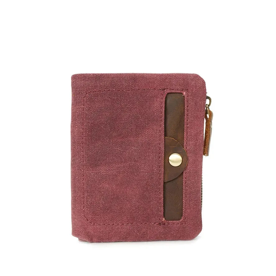 HKM-038227 Handmade Waterproof Canvas Wallet for Men - Retro Clutch Purse