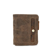 HKM-038227 Handmade Waterproof Canvas Wallet for Men - Retro Clutch Purse