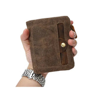 HKM-038227 Handmade Waterproof Canvas Wallet for Men - Retro Clutch Purse