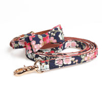 HKM-0382525 Japanese Princess Style PU Dog Collar and Leash Set for Pets
