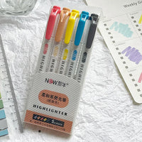HKM-038291 Pastel Highlighter Set with Oblique Brush Tips - 15 Colour School Stationery