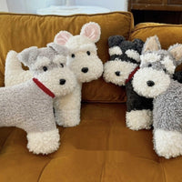 HKM-038291 Plush Schnauzer Dog Keychain Pendant - Cute Schoolbag Accessory in Various Colors
