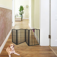 HKM-0384317 Folding Wooden Pet Gate for Doorways and Stairs - Stylish and Easy to Store