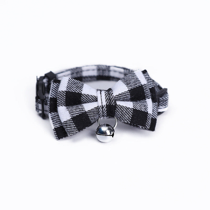 HKM-0384701 Charming Bow Knot Pet Collar with Bell for Cats and Small Dogs - Stylish and Soft Velvet Design