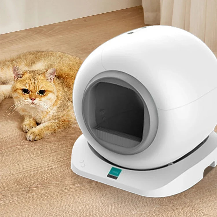 HKM-038611 Extra Large 65L Smart Cat Litter Box with Ion Purification and Easy Clean Features