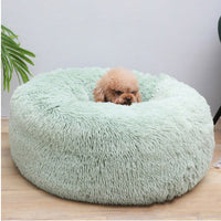 HKM-0386749 Plush Round Pet Bed for Comfort and Support - Soft, Thick, and Cozy Design