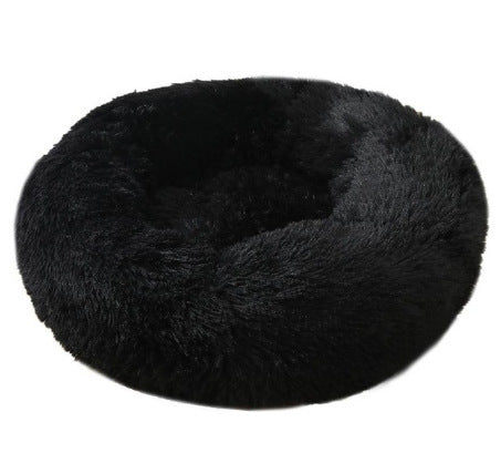 HKM-0386749 Plush Round Pet Bed for Comfort and Support - Soft, Thick, and Cozy Design