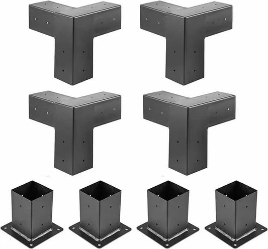 HKM-038675 Metal Pergola Bracket Kit for Garden Structures, Waterproof Connector for Arches and Gazebos