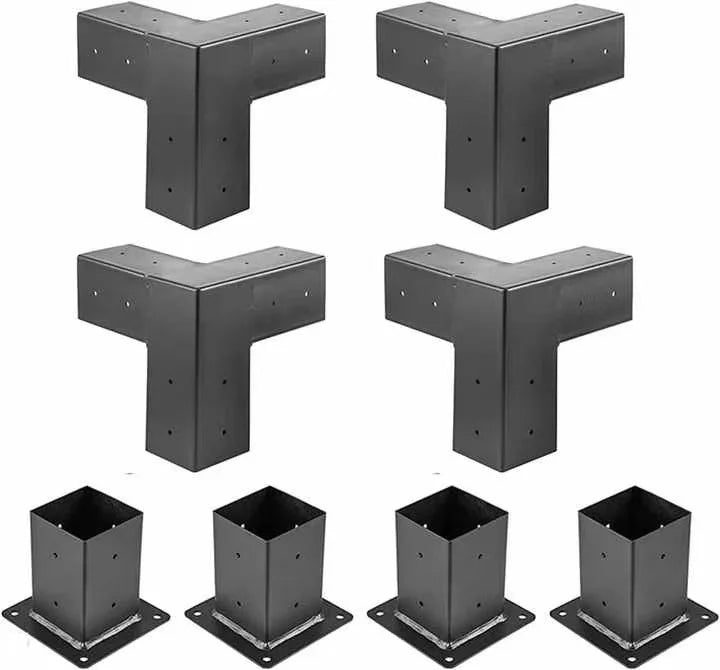 HKM-038675 Metal Pergola Bracket Kit for Garden Structures, Waterproof Connector for Arches and Gazebos