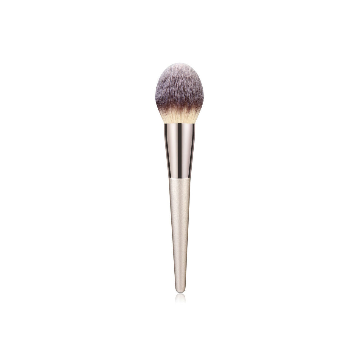 HKM-038739 Champagne Gold Wooden Handle Makeup Brush Set - 7, 9, or 10 Brushes Available
