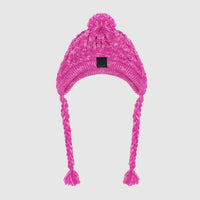 HKM-0387517 Warm and Windproof Fluffy Dog Knitting Hat - Acrylic Fashion Style in Pink and Gray