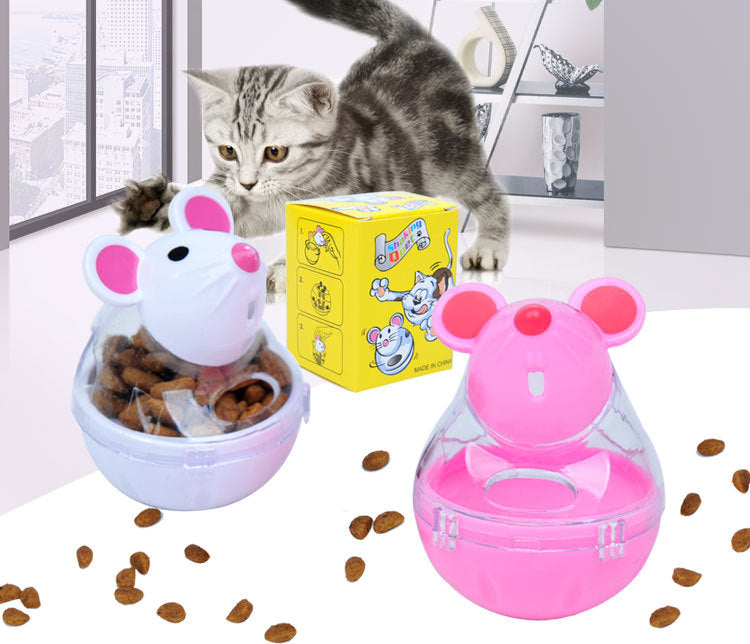 HKM-0388669 Beige and Pink Automatic Food Leakage Pet Toy – 7x5cm ABS Material