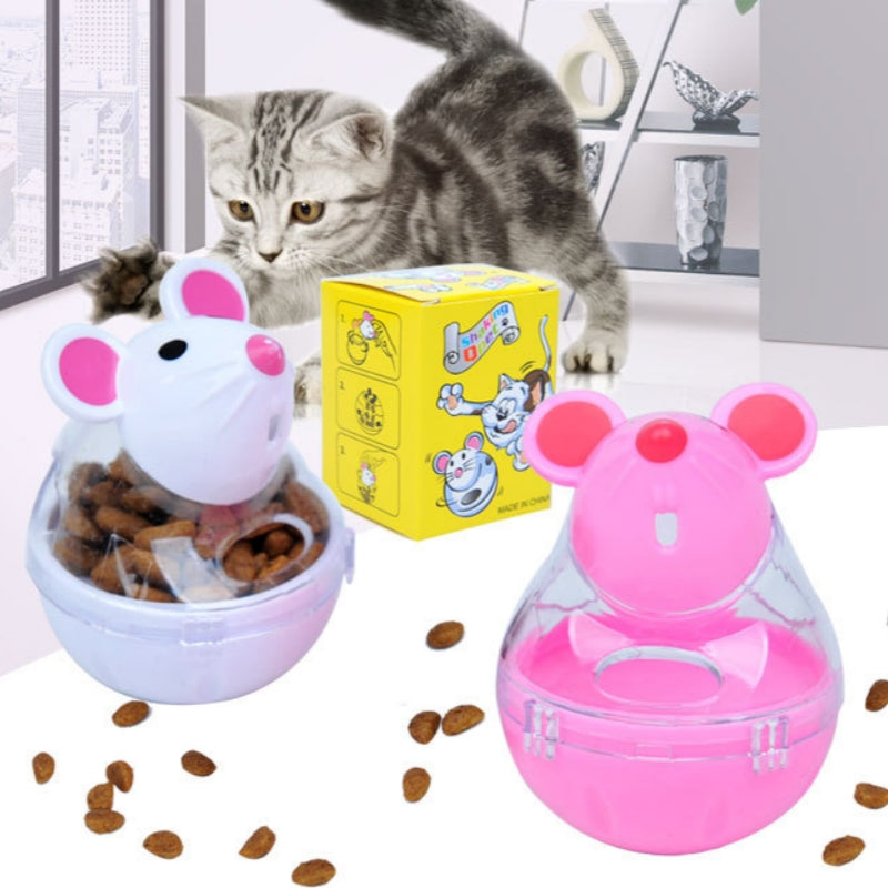 HKM-0388669 Beige and Pink Automatic Food Leakage Pet Toy – 7x5cm ABS Material