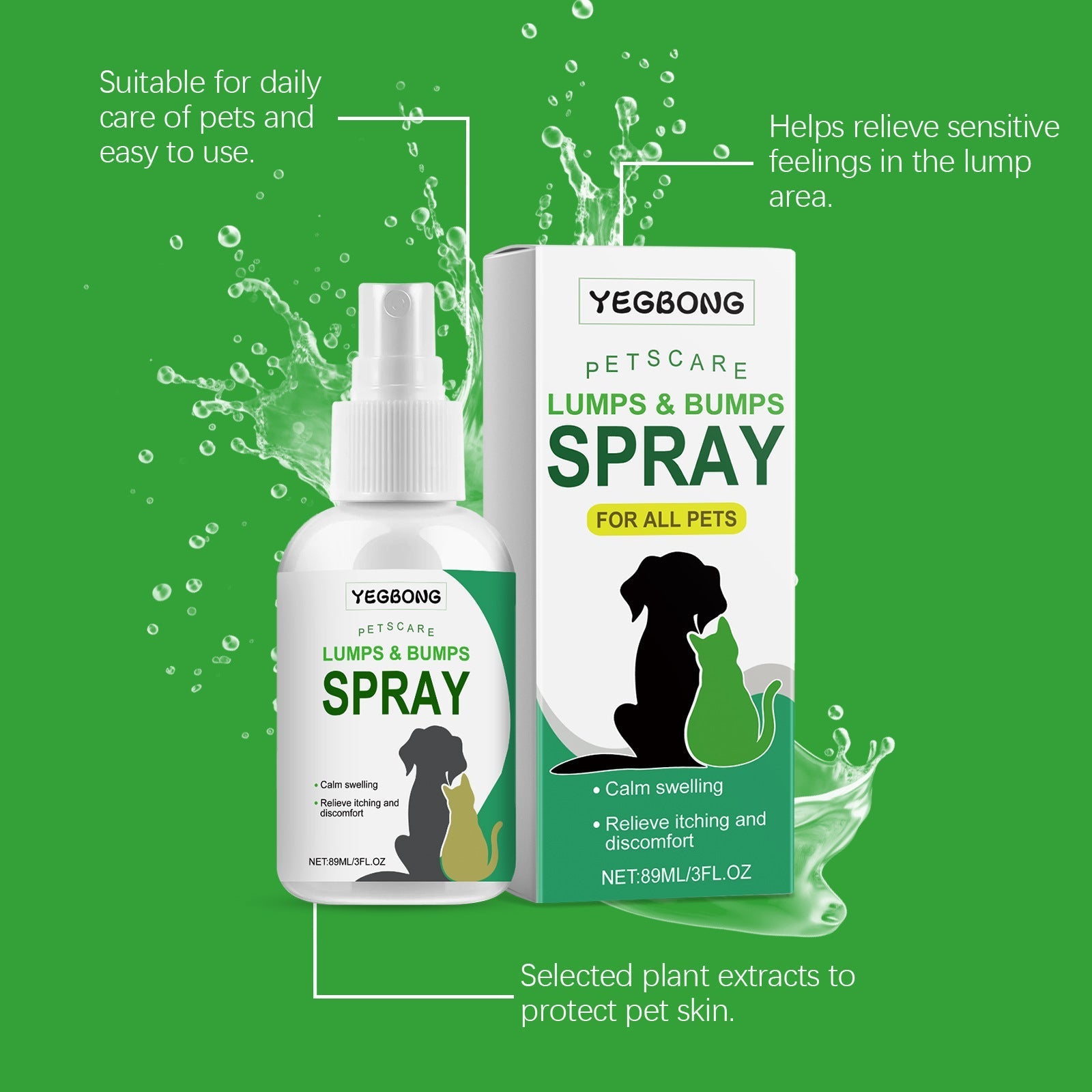 HKM-0390333 Soothing Skin Relief Pet Care Spray for Cats and Dogs - 89ml