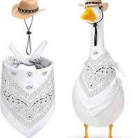 HKM-0390845 Monochrome Denim Cowboy Hat and Drool Towel Set for All Seasons