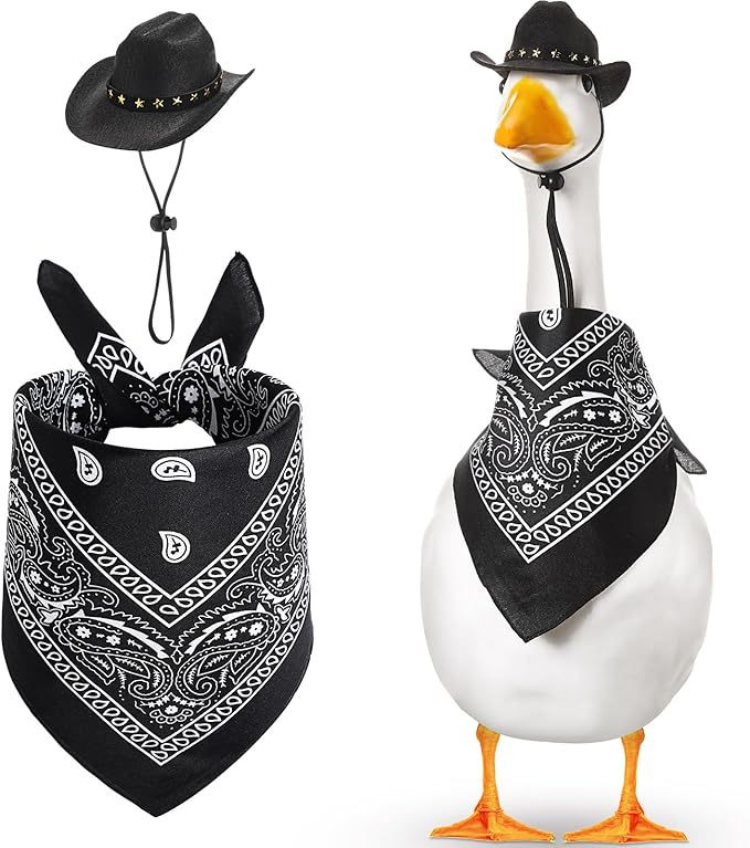 HKM-0390845 Monochrome Denim Cowboy Hat and Drool Towel Set for All Seasons