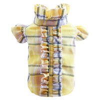 HKM-0390845 Summer Casual Pet Shirt for Cats - Checkered with Wood Ear Design in Multiple Colors