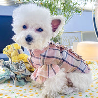 HKM-0390845 Summer Casual Pet Shirt for Cats - Checkered with Wood Ear Design in Multiple Colors